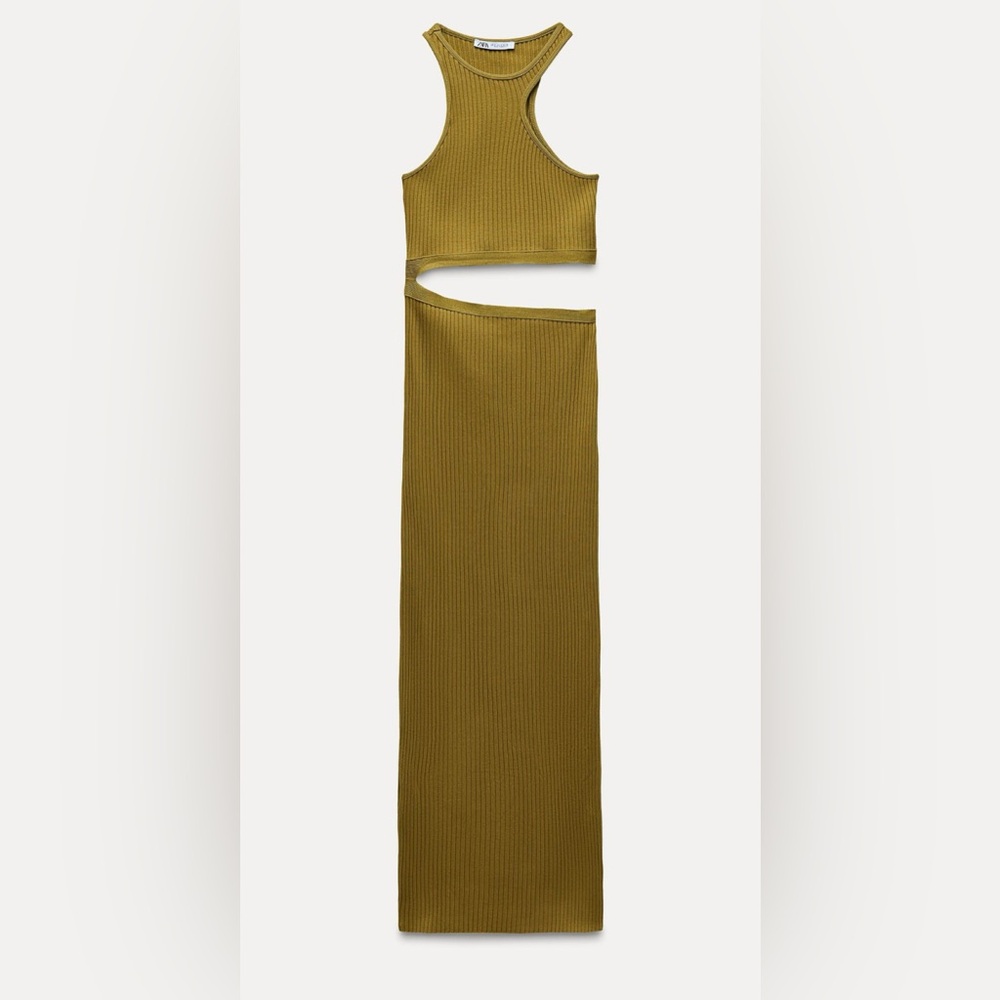 NWT ZARA Ribbed Cut-Out Dress – Modern & Chic (Size S, fits XS) - Picture 2 of 5